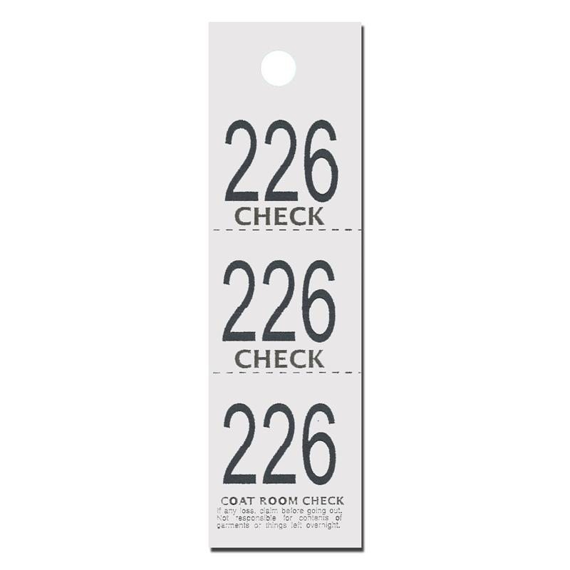 Coat Check Tickets 3 Part Box Doolins