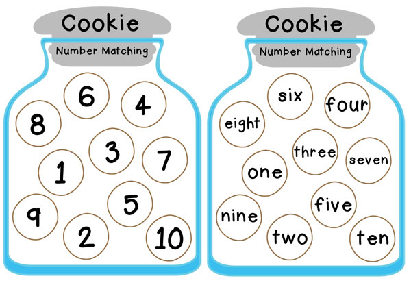 Cookie Jar Number Matching Free Printable Totschooling 