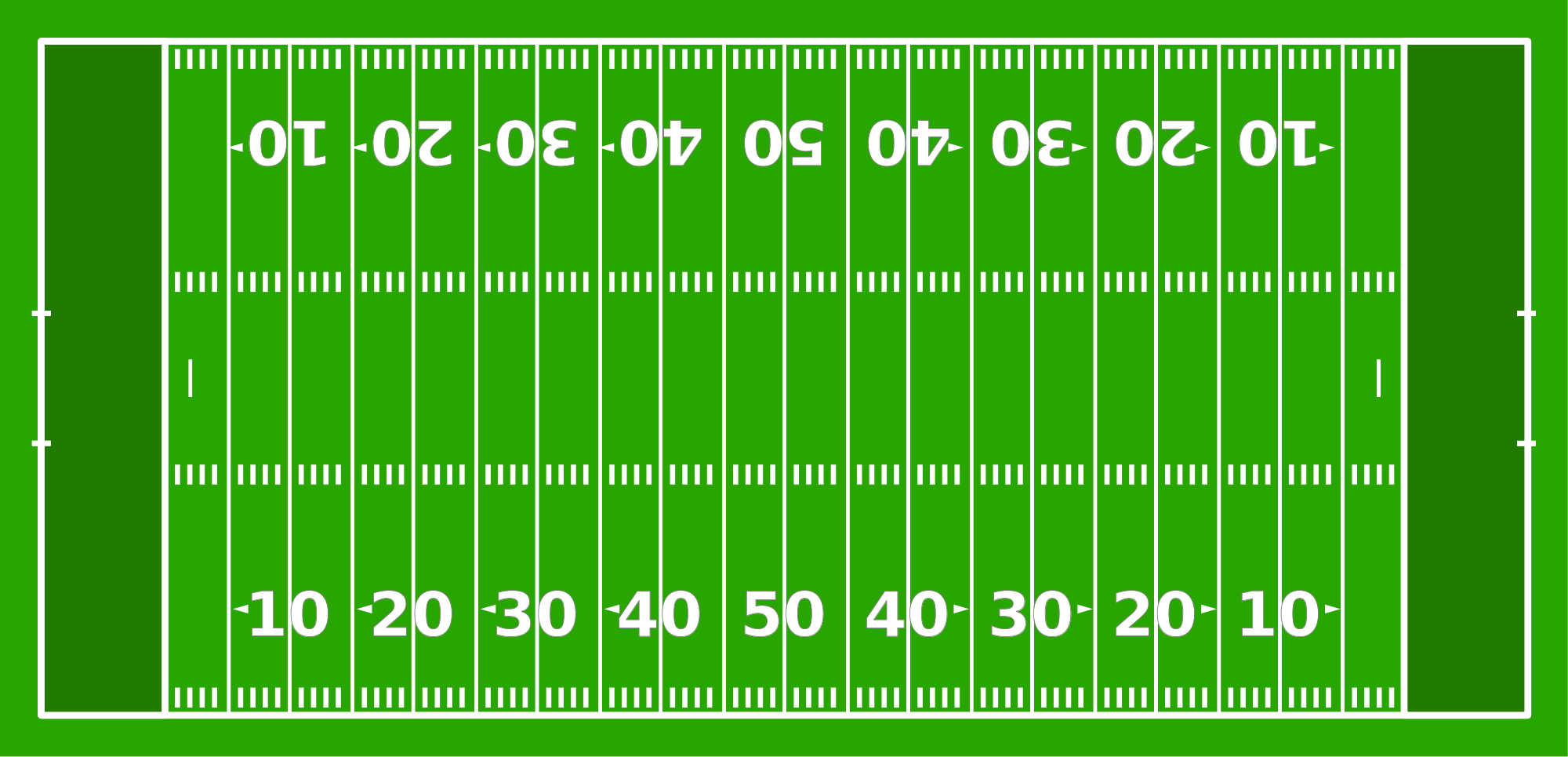Diagram Of An American Football Field Numbers On The 