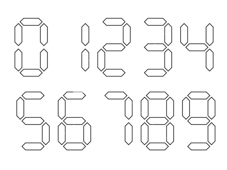 Digital Numbers Vector At Vectorified Collection Of