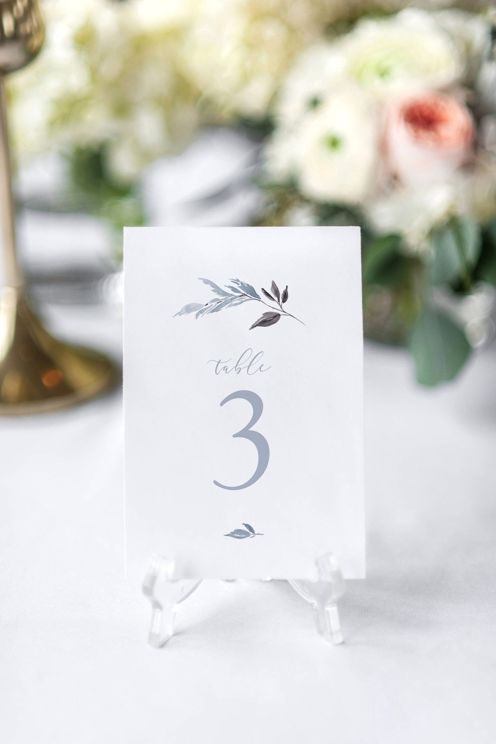 Dusty Blue Wedding Table Numbers Printable Table Numbers 