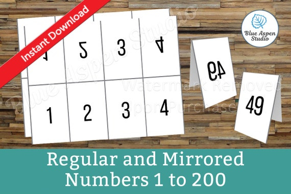 Facebook Live Numbers Cards Reverse Forward Mirrored 1 To 200
