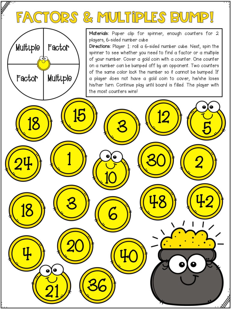 Factors Multiples Prime And Composite Number Games