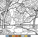 Fall Trees Color By Number Free Printable Coloring Pages