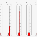 Five Vertical Thermometers Are Labeled A B C D