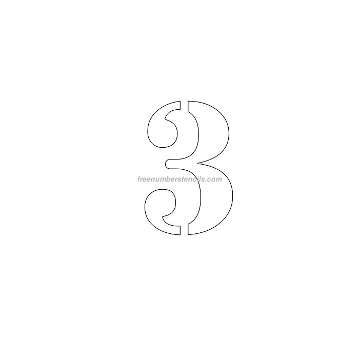 Free 5 Inch 3 Number Stencil Freenumberstencils Free 5 Inch 3 Number Stencil Freenumberstencils