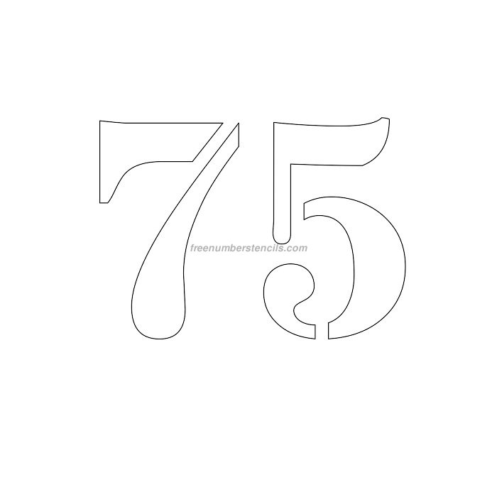 Free 6 Inch 75 Number Stencil Freenumberstencils Free 6 Inch 75 Number Stencil Freenumberstencils