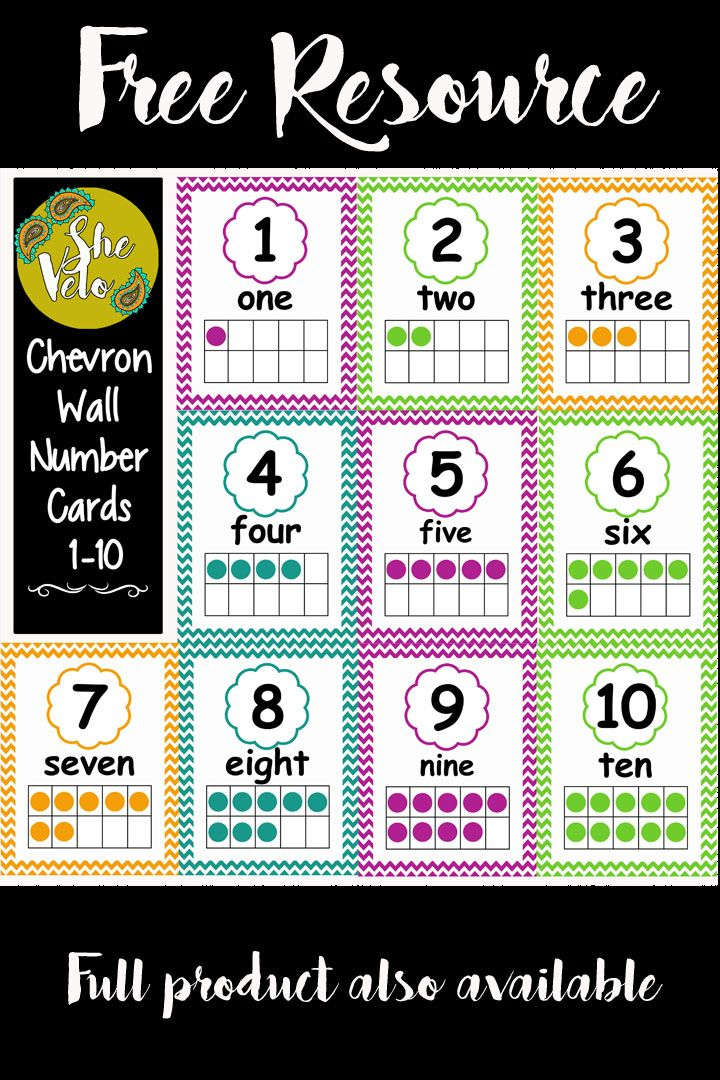 FREE Chevron Wall Number Signs 1 10 Displaying Ten Fame FREE Chevron Wall Number Signs 1 10 Displaying Ten Fame