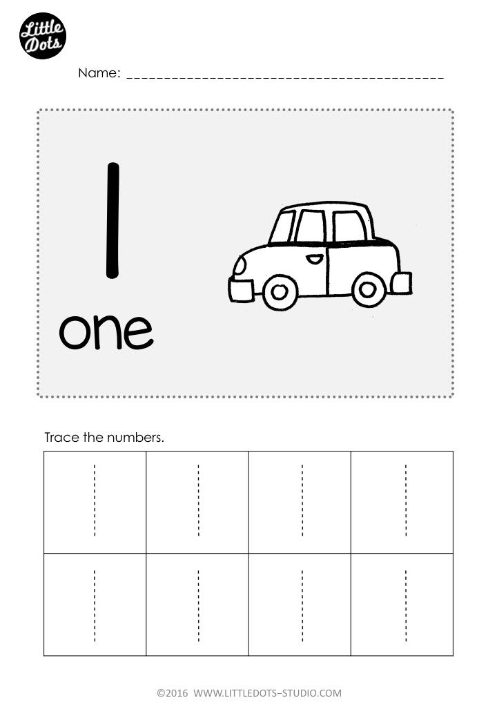 Free Number 1 Worksheet For Pre k Level Practice To Trace 