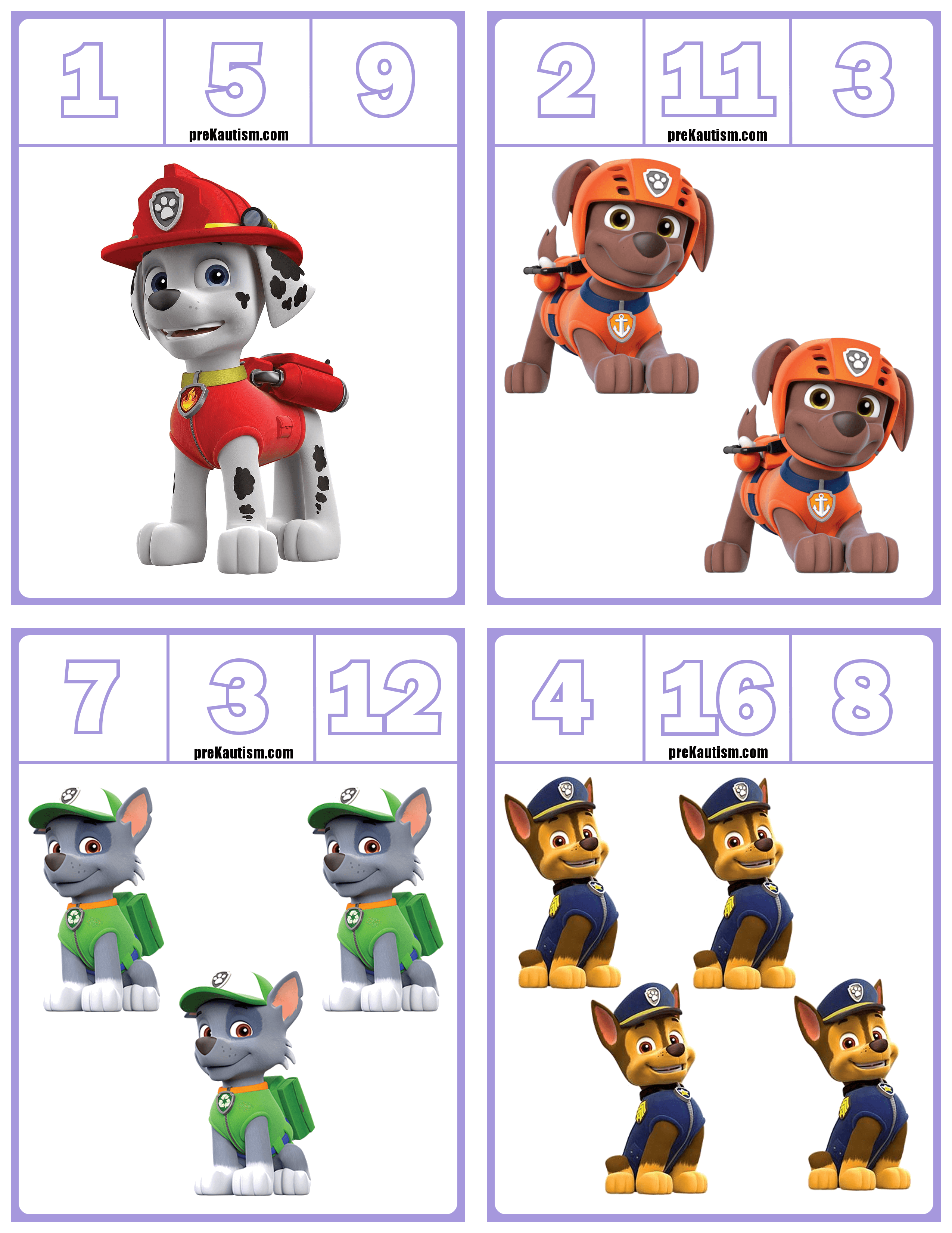 FREE Paw Patrol Number Clip Cards Numbers 1 20 Numbers FREE Paw Patrol Number Clip Cards Numbers 1 20 Numbers