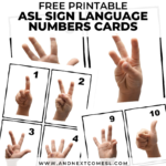 Free Printable ASL Sign Language Number Cards Poster