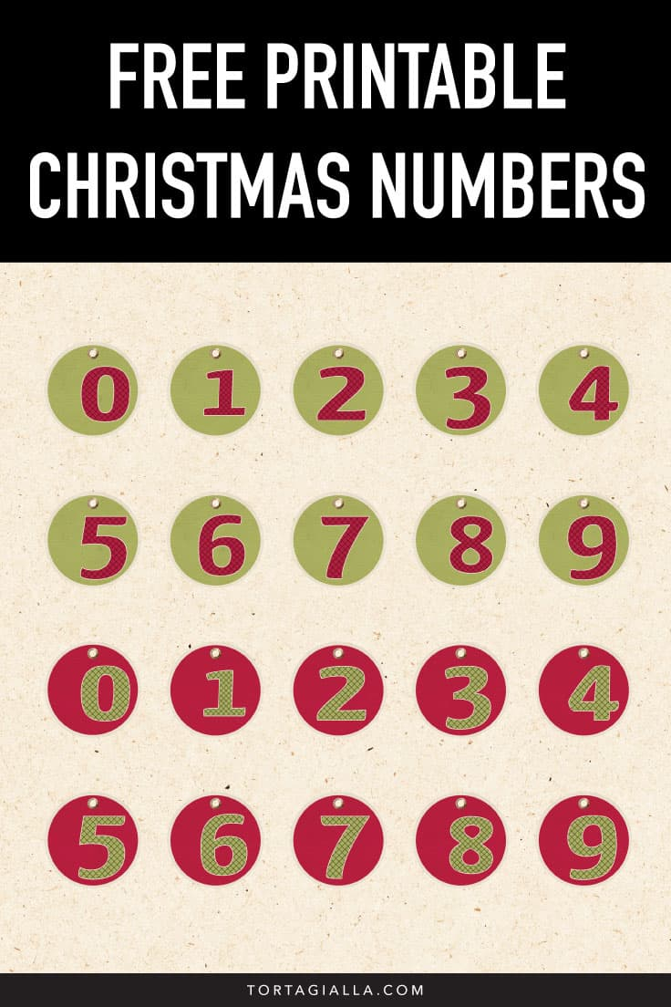 Free Printable Christmas Numbers PDF And PNGs Tortagialla