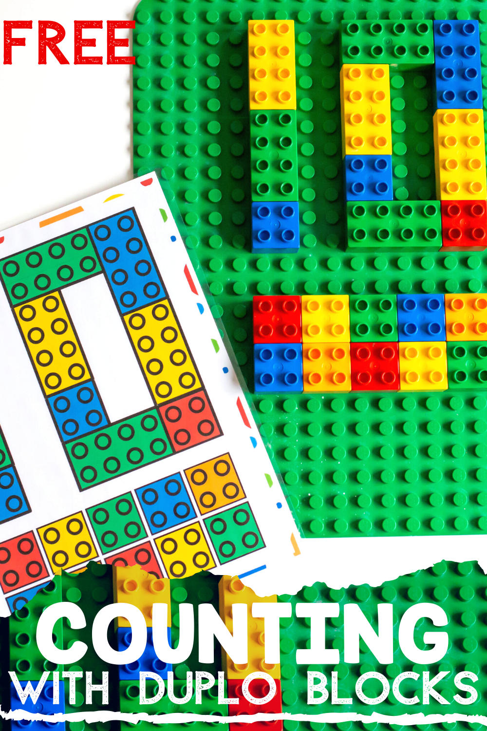 Free Printable DUPLO Counting Mats For Preschoolers Math 