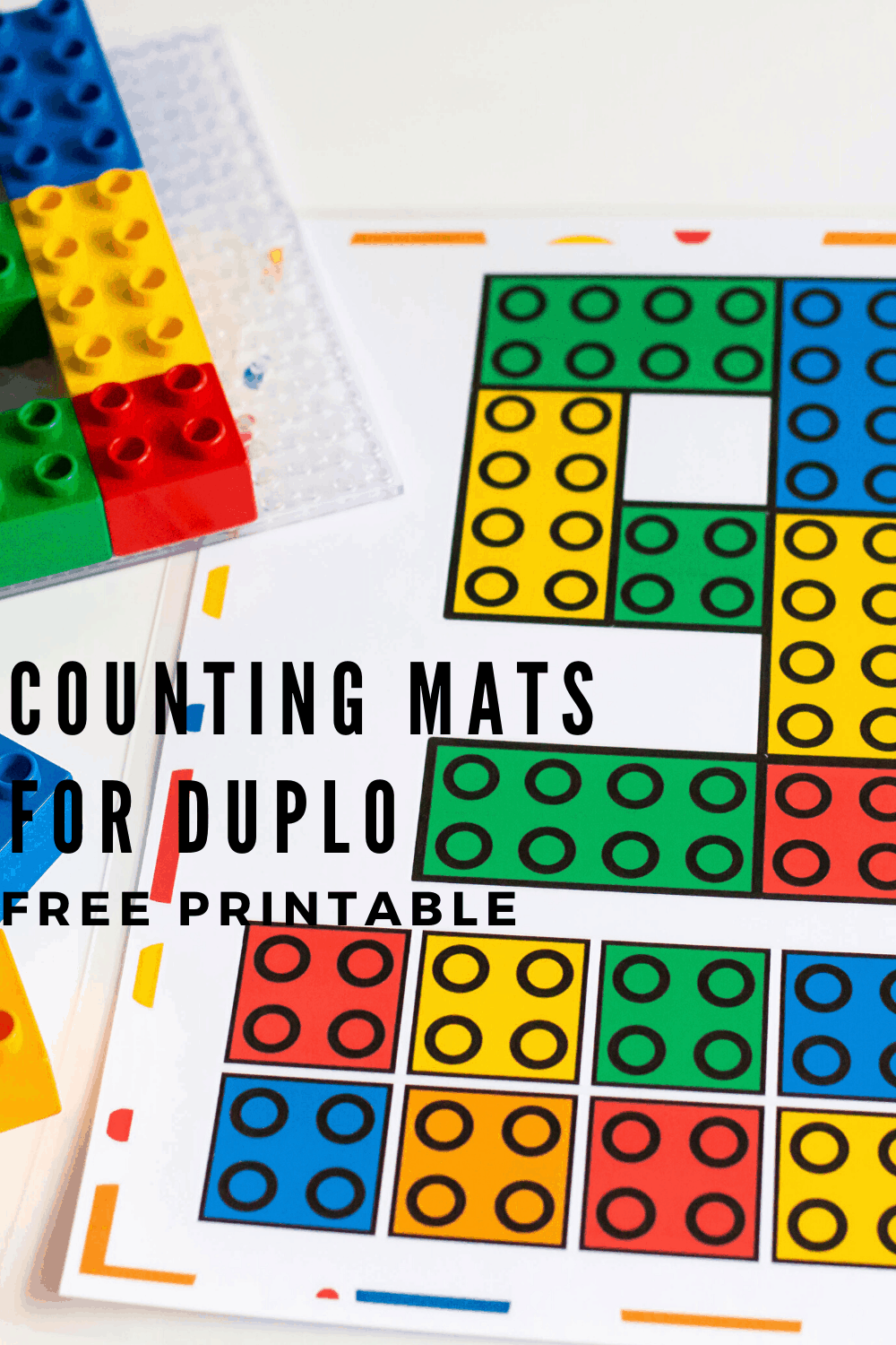 Free Printable DUPLO Counting Mats For Preschoolers Math 