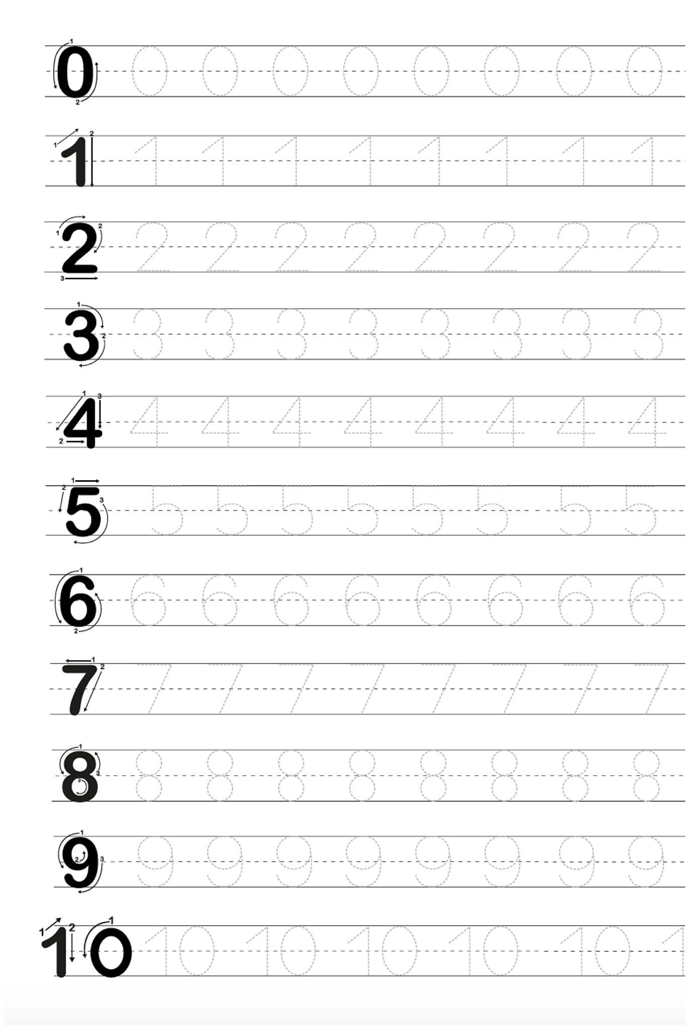 Free Printable For Tracing Letters Numbers Tracing 