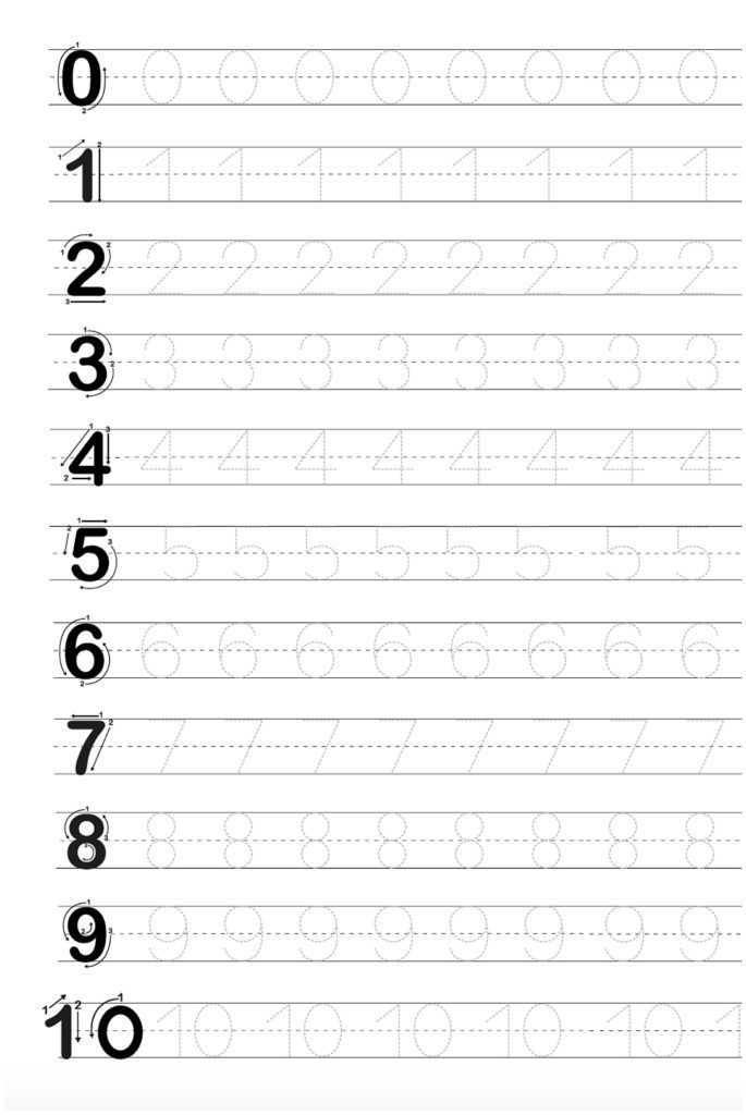 Free Printable For Tracing Letters Numbers Tracing 