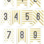 Free Printable Gold Foil Banner Numbers Gold Banner