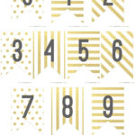 Free Printable Gold Foil Banner Numbers Gold Banner