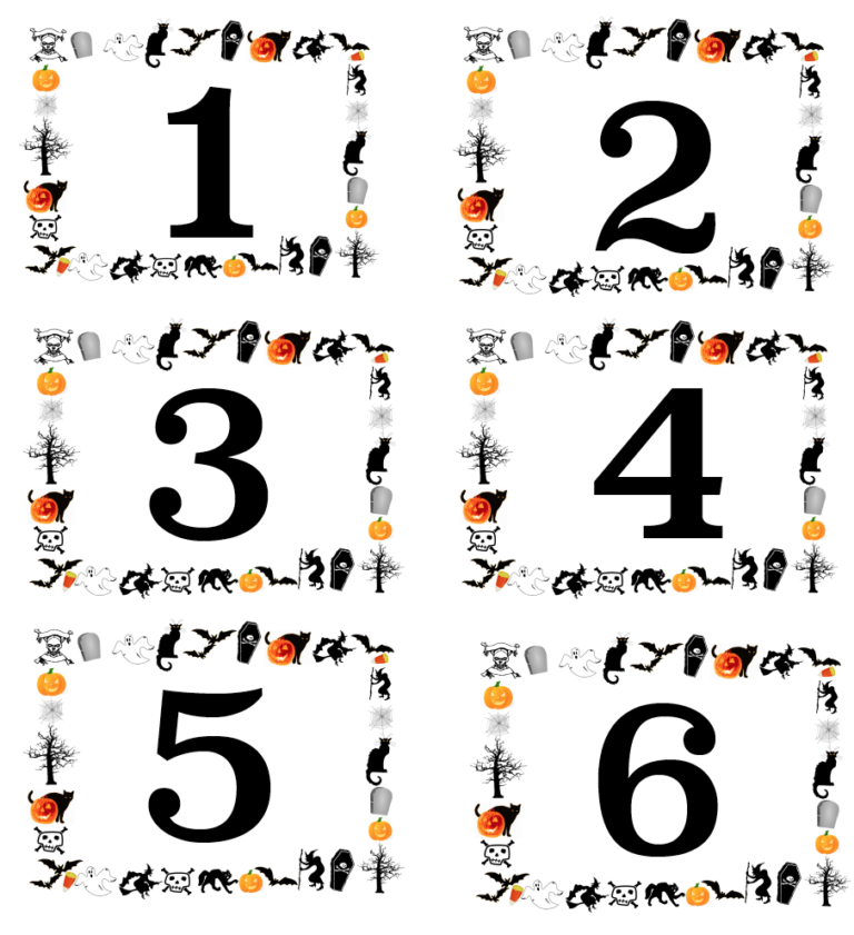 Free Printable Halloween Numbered Labels plus Blanks