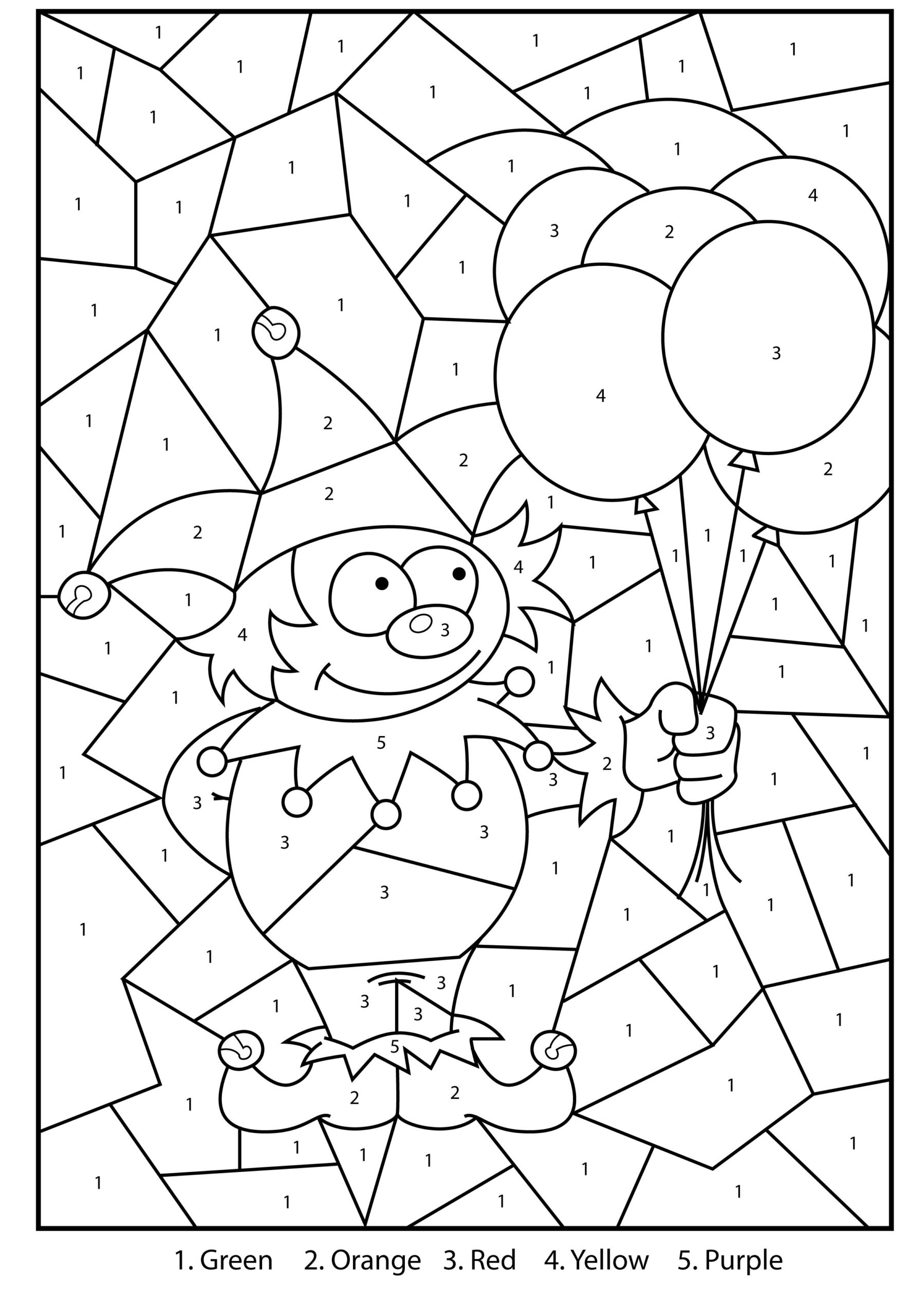 Free Printable Jester Colour By Numbers Activity For Kids 