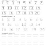 Free Printable Kindergarten Number Worksheets Activity