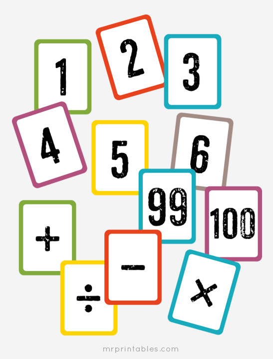 Free Printable Math Flash Cards Mr Printables Math 