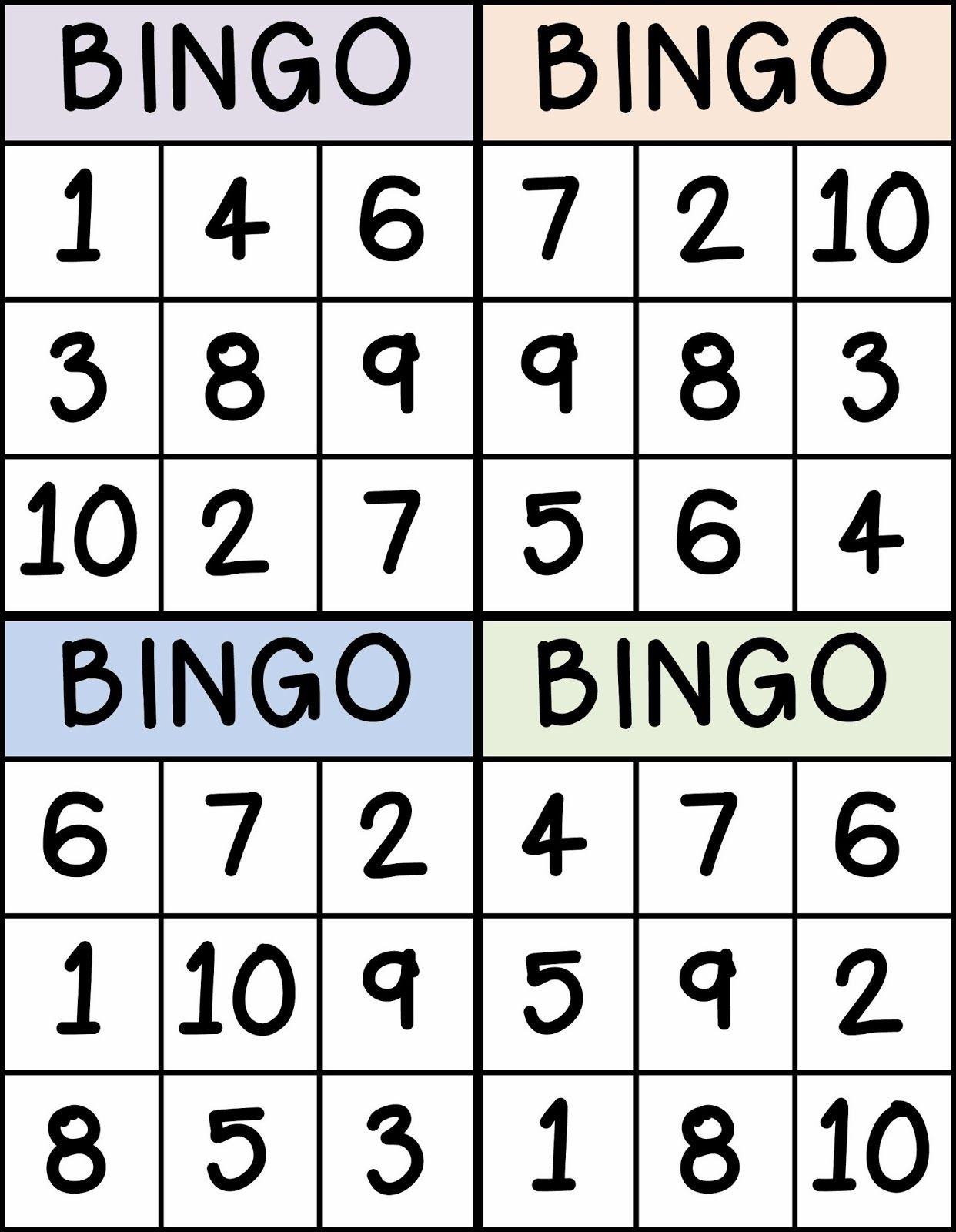 Free Printable Number Bingo Cards 1 20 Free Printable Free Printable Number Bingo Cards 1 20 Free Printable