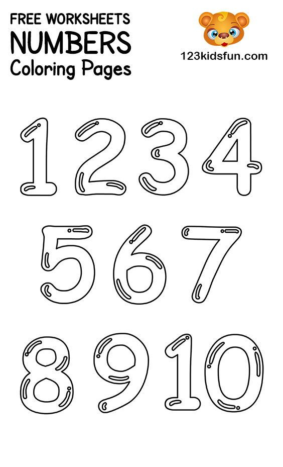 FREE Printable Number Coloring Pages 1 10 For Kids 123 