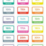 Free Printable Ordinal Numbers Flash Cards Download Them