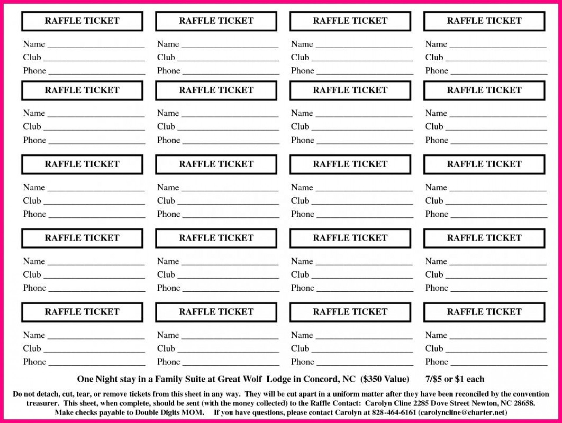 Free Printable Raffle Ticket Template Download Free 