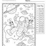 Free Printable Space Color By Number Worksheet