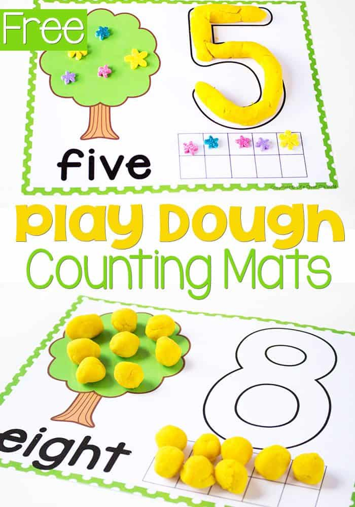 Free Printable Tree Play Dough Counting Mats 1 10