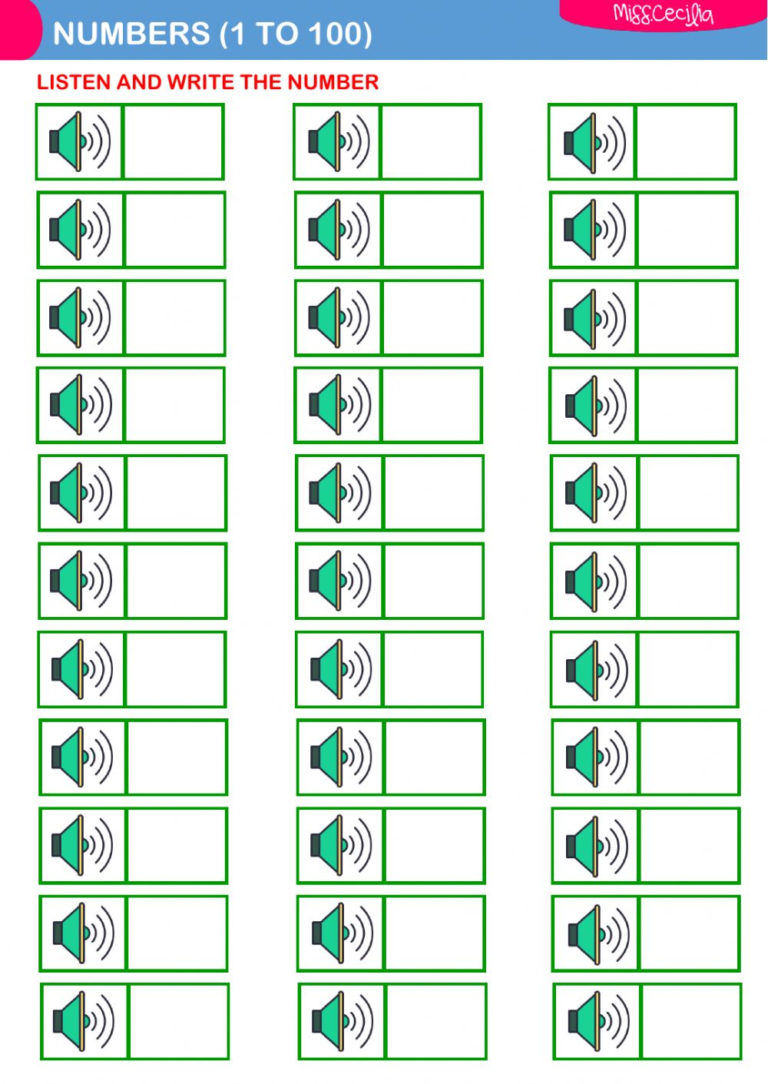 French Number Worksheets 1 100 NumbersWorksheet