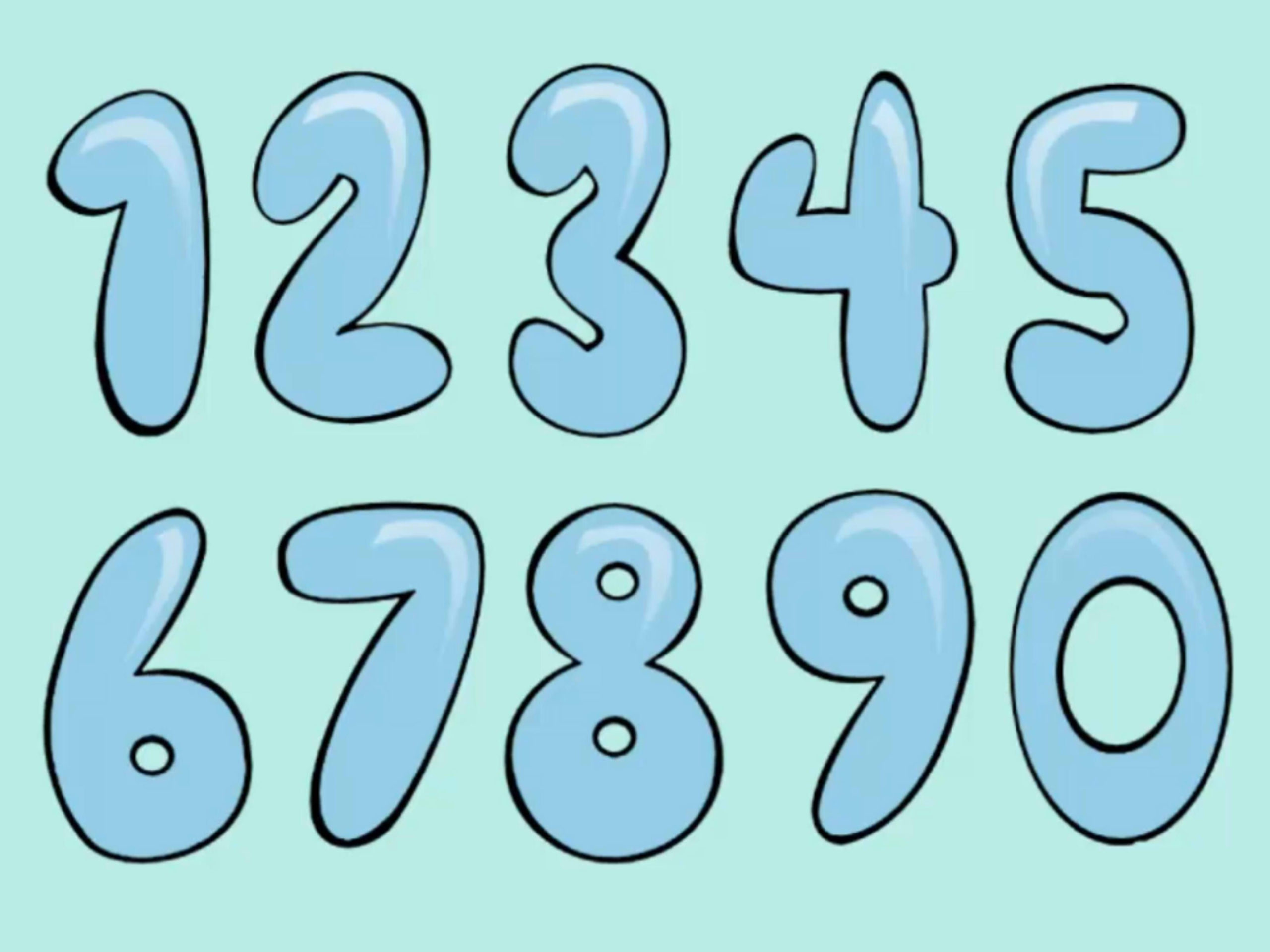 How To Draw Bubble Numbers Bubble Numbers Bubble 