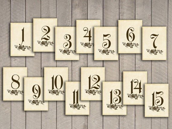 Items Similar To Vintage Wedding 25 Table Numbers 