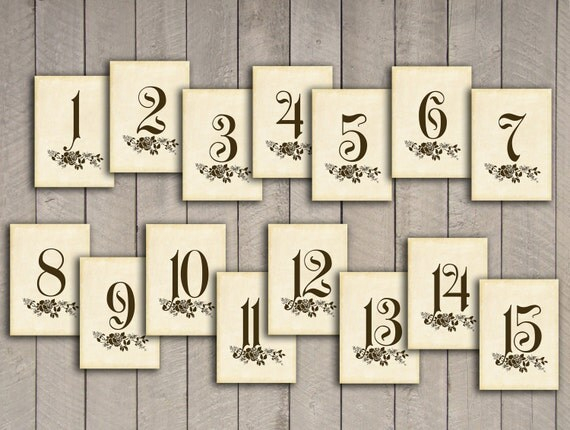 Items Similar To Vintage Wedding 25 Table Numbers