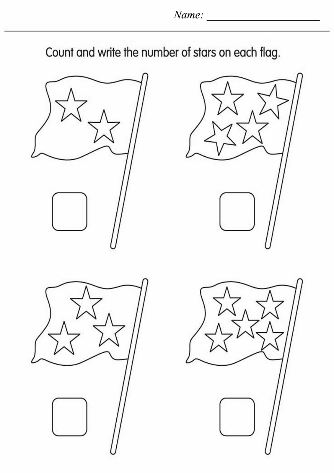 Kids Page Count The Stars Worksheet Simple Math Worksheets