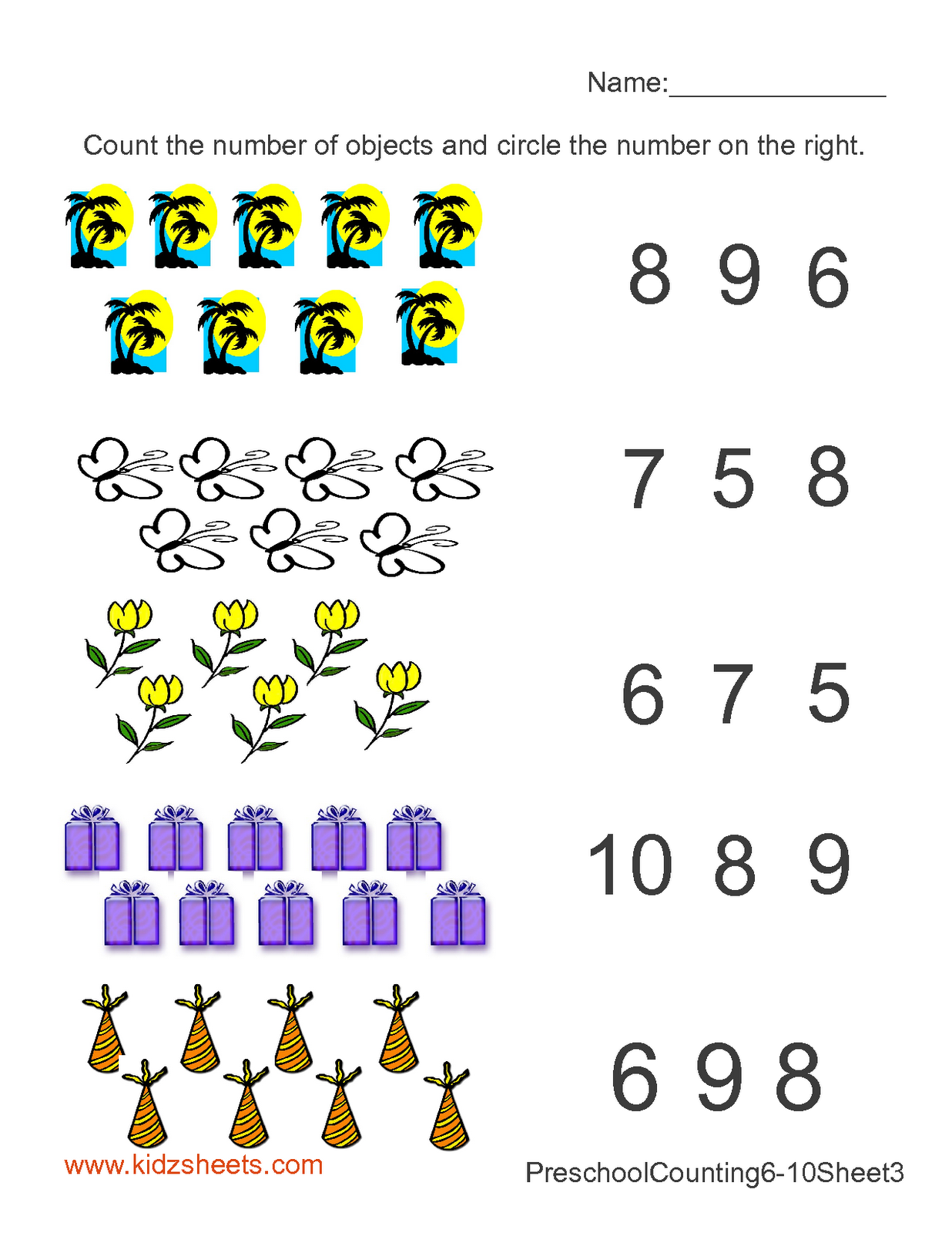 Kidz Worksheets Preschool Counting Numbers Worksheet3 Kidz Worksheets Preschool Counting Numbers Worksheet3