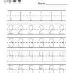 Kindergarten Traceable Numbers Worksheet Printable Kids