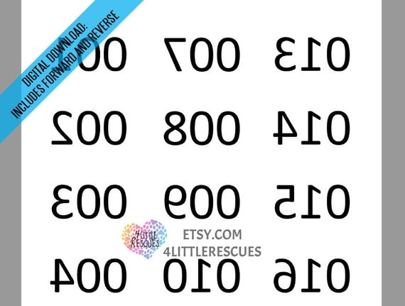 Mirror Image Reverse Backwards Numbers 1 180 Numbered Item Mirror Image Reverse Backwards Numbers 1 180 Numbered Item