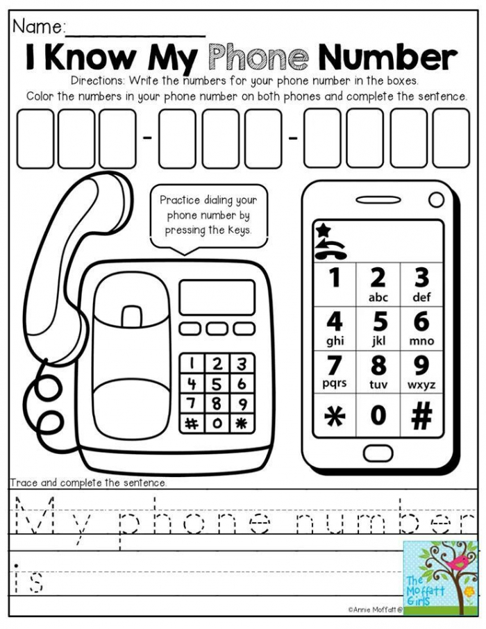 My Phone Number Worksheets 99Worksheets