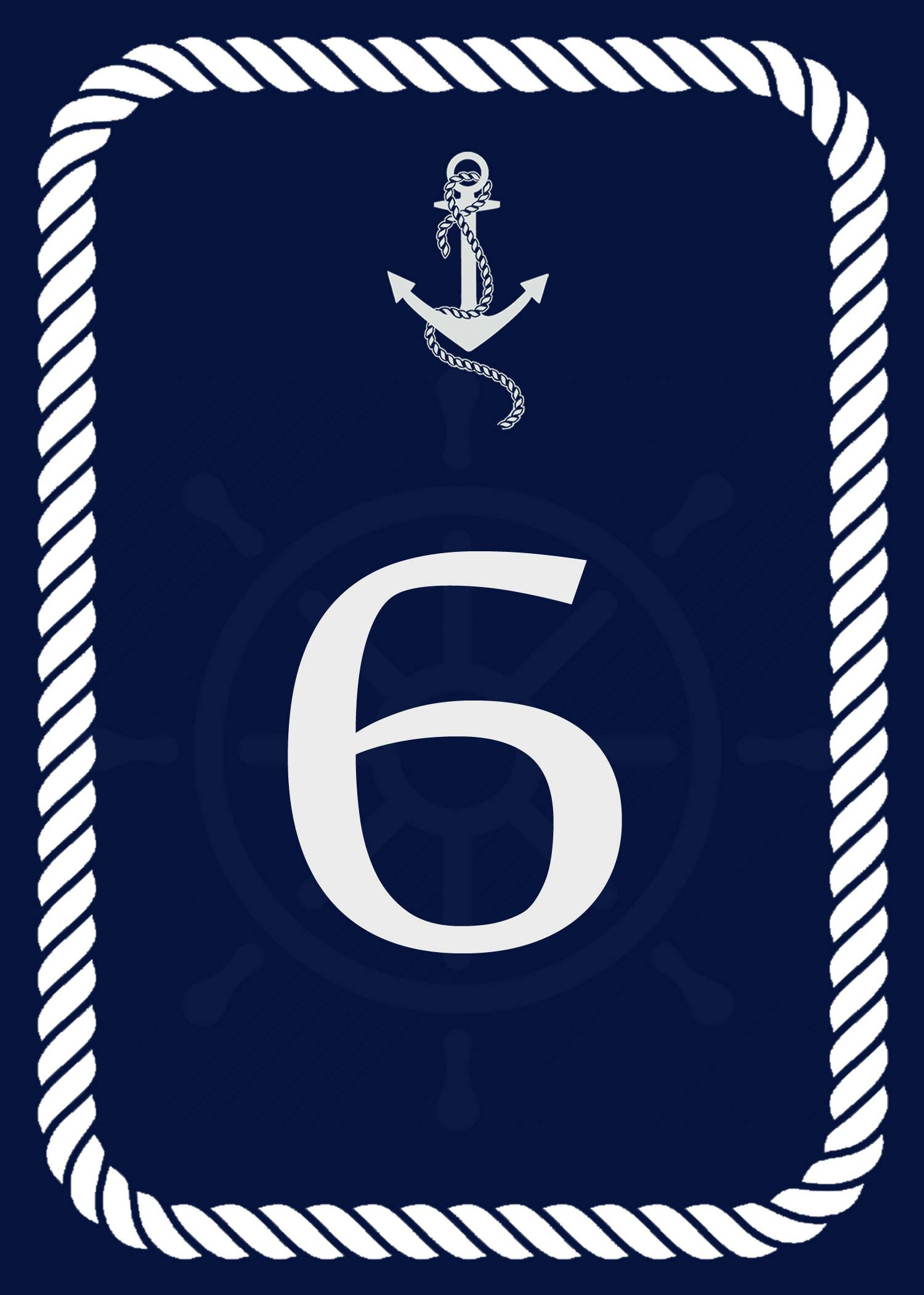 Nautical Themed Table Number Printable Nautical Theme Nautical Themed Table Number Printable Nautical Theme