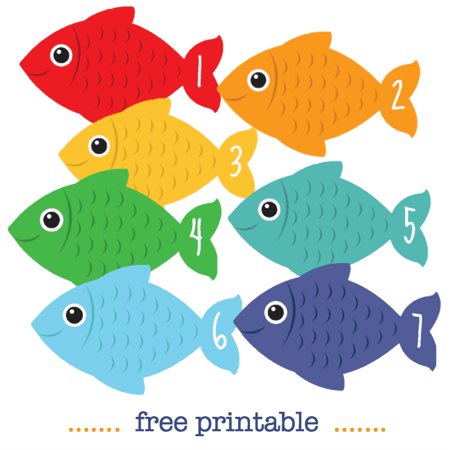Number Fish Free Printable Math Counting Cards 