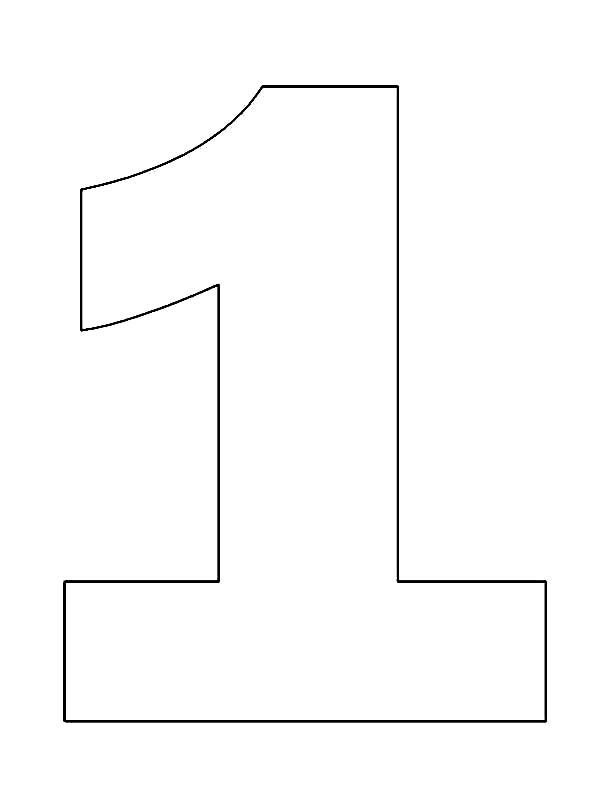 Number One Coloring Page Free Printable Numbers