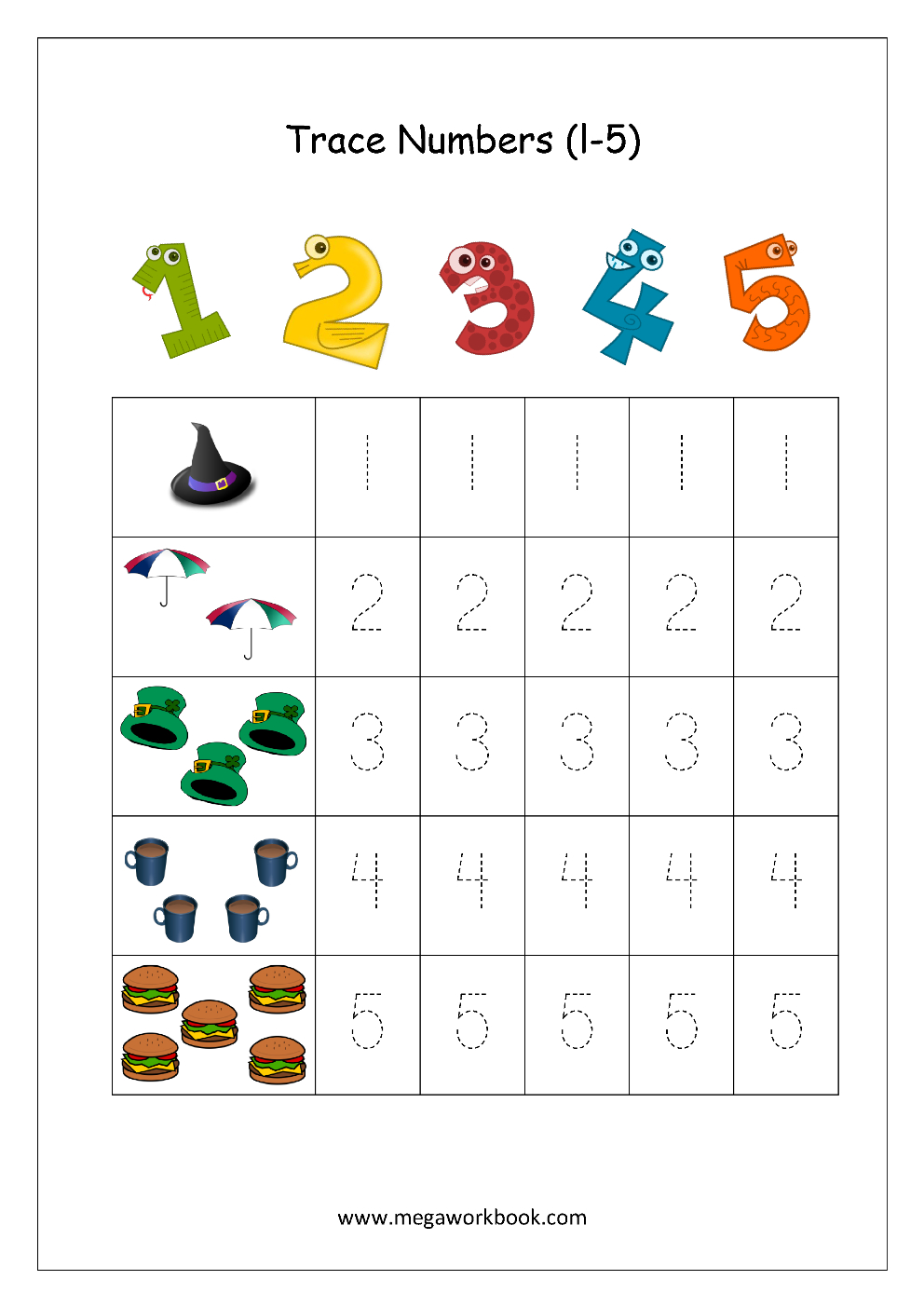 Number Recognition Worksheets 1 10 NumbersWorksheet