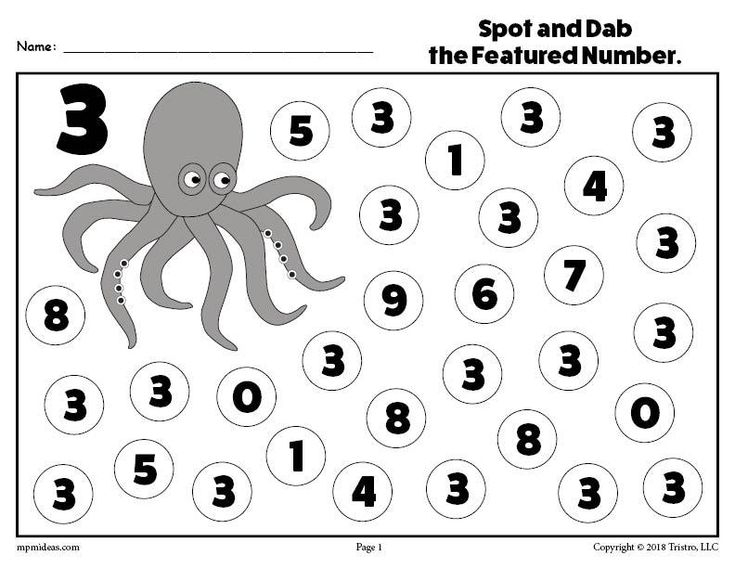 Number Three Do A Dot Printable Do A Dot Numbers 