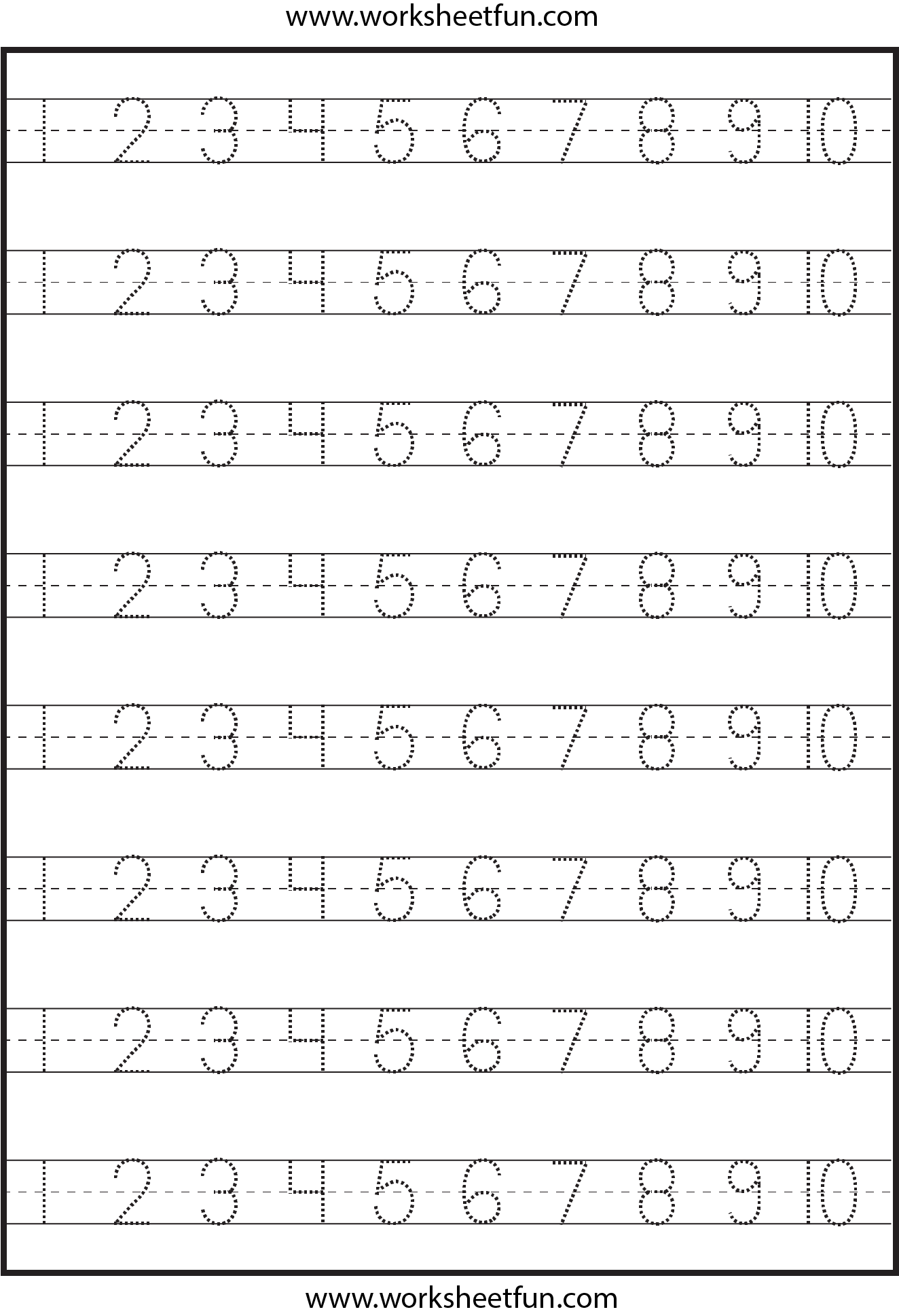 Number Tracing 1 10 Worksheet FREE Printable 