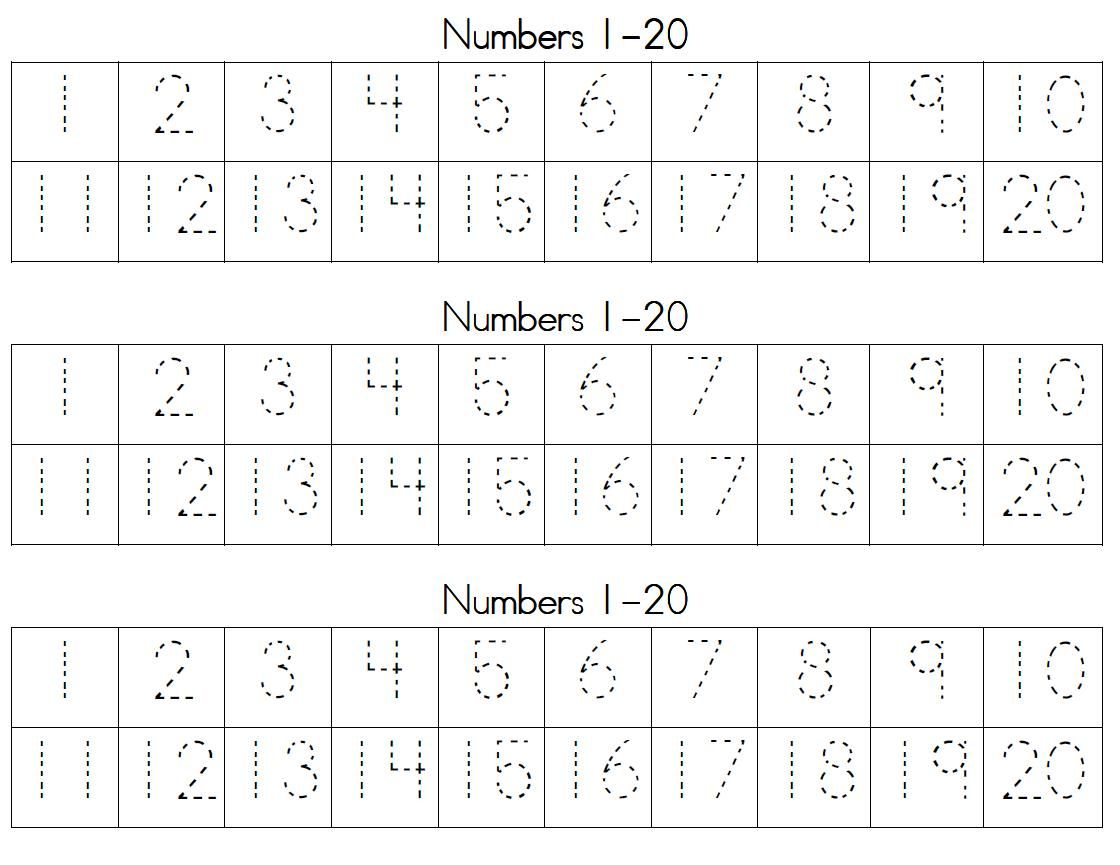 Number Tracing Worksheets 1 20 Pdf Free NumbersWorksheet