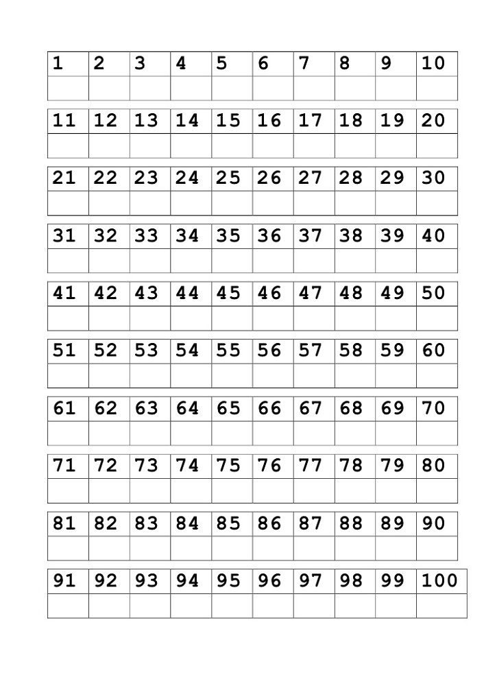 Number Worksheets 1 100 Writing Numbers Number