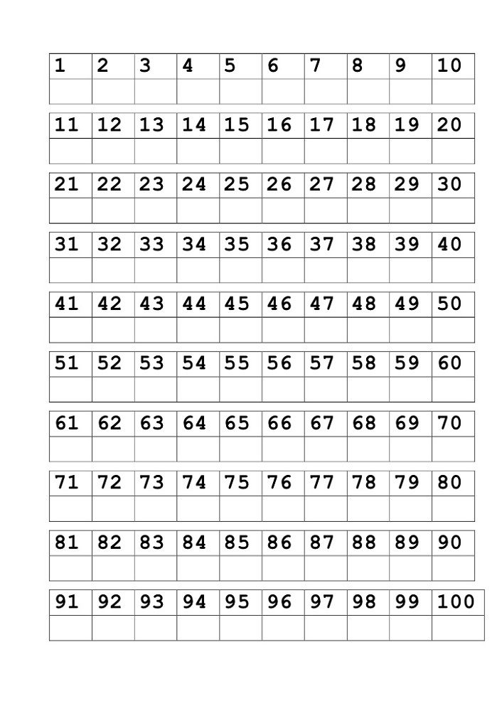 Number Worksheets 1 100 Writing Numbers Number 